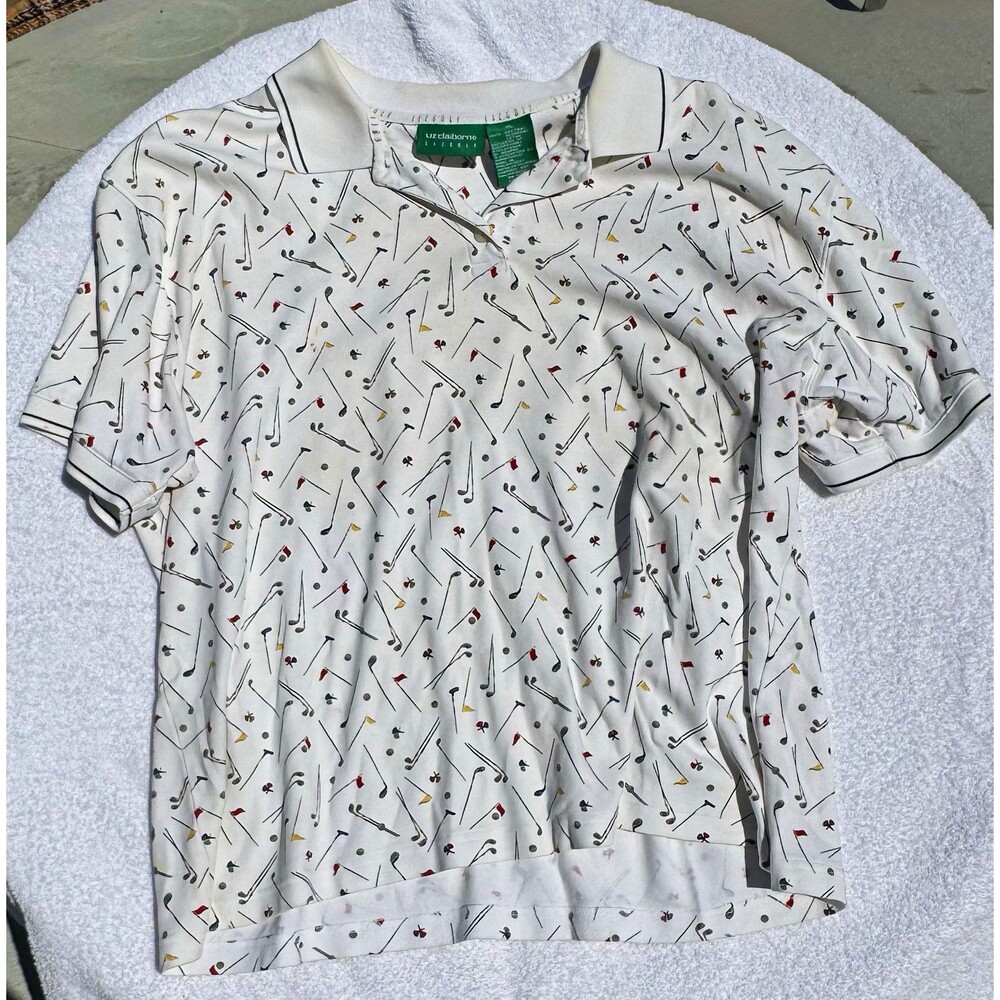 Vintage Liz Claiborne Lizgolf women’s XL Short Sleeve Golf Graphic Print Polo